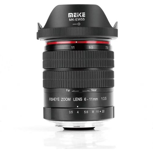 MEIKE 6-11mm F/3.5 Fish Eye Zoom Lens APS-C Frame Compatible with Nikon Camera Such as D600 D750 D850 D3100 D7000 D7100