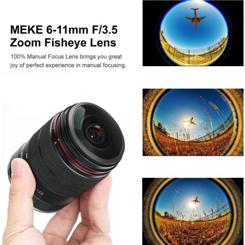  MEIKE 6-11mm F/3.5 Fish Eye Zoom Lens APS-C Frame Compatible with Nikon Camera Such as D600 D750 D850 D3100 D7000 D7100