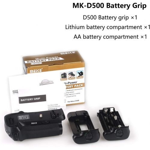  Meike MK-D500 Professional Battery Grip Shooting Vertical-Shooting Function Compatible with Nikon D500 Camera as MB-D17