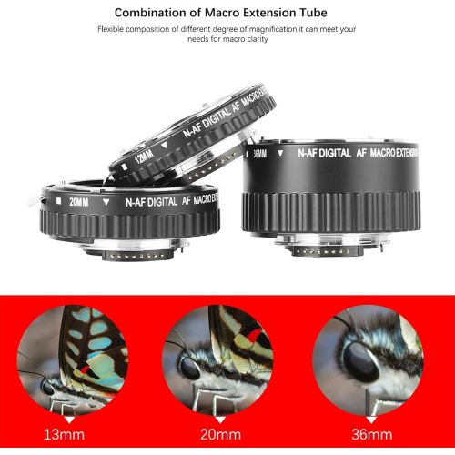  MEIKE MK-N-AF1-A Macro Electronic Mount Auto Foucs Macro Metal Extension Tube Adapter for Nikon DSLR Camera for D80 D90 D300 D300S D800 D3100 D3200 D3400 D5000 D5100 D5200 D7000 D7