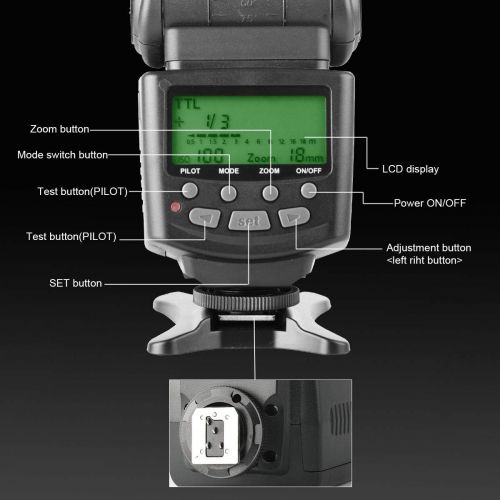  Meike MK430 TTL Flash Speedlite Compatible with Nikon D7100 D5300 D5200 D3500 D3100 D600 D800 D3200 D90 D80 D300 D7500 D780,etc