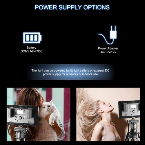  Meike MK-Y700AR 700 LED Dimmable Ultra High Power Panel Digital Camera/Camcorder Video LED Light with 1 Remote Control 2 Color Filter for YouTube Studio Photography, Video Shooting