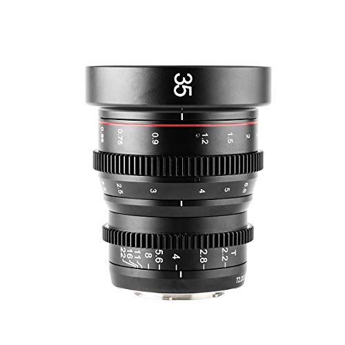  Meike 35mm T2.2 Mini Fixed Prime Manual Focus Wide-Angle Cinema Lens for M43 Micro Four Thirds MFT Mount Cameras BMPCC 4K Z CAM E1 E2 E2C