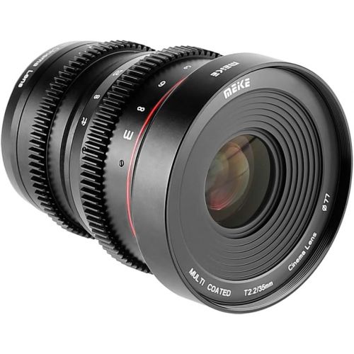  Meike 35mm T2.2 Mini Fixed Prime Manual Focus Wide-Angle Cinema Lens for M43 Micro Four Thirds MFT Mount Cameras BMPCC 4K Z CAM E1 E2 E2C