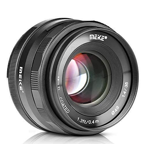  Meike 35mm F1.4 Large Aperture Fixed Manual Focus APS-C Camera Lens for Olympus EM1 EM5 EM10 EP5 EPL3 EPL5 EPL6 EPL7 Pen-F Panasonic Lumix GM1 GM2 GX1 GX2 GX7 GX8 GF5 GF6 GF7 GH3 G