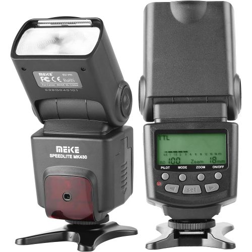  [아마존베스트]Meike MK430 TTL LCD Flash Speedlite Compatible with Canon DSLR Camera EOS 70D 77D 80D Rebel T7i T6i T6s T6 T5i T5 T4i T3i SL2 and with Standard Hot Shoe Stand