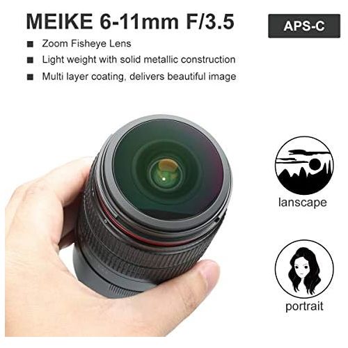  [아마존베스트]Meike MK 6-11 mm f3.5 Fisheye Zoom Lens APS-C Sensor Format