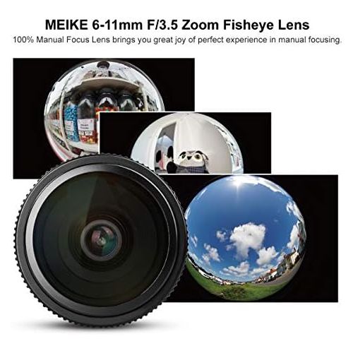  [아마존베스트]Meike MK 6-11 mm f3.5 Fisheye Zoom Lens APS-C Sensor Format