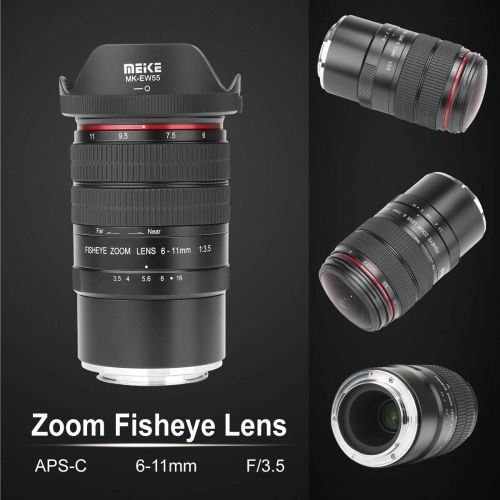  [아마존베스트]Meike MK 6-11 mm f3.5 Fisheye Zoom Lens APS-C Sensor Format