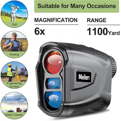  Meilen Golf Rangefinder,1100 Yards Laser Range Finder with Slope,Flag-Lock with Vibration Distance/Speed/Angle Measurement Rangefinder for Hunting & Golfing,Rechargeable Battery In