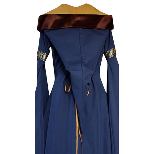  Meilidress Womens Medieval Costume Dress Renaissance Lace Up Vintage Hoodie Cosplay Retro Long Dresses