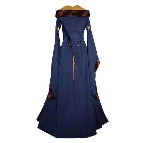  Meilidress Womens Medieval Costume Dress Renaissance Lace Up Vintage Hoodie Cosplay Retro Long Dresses