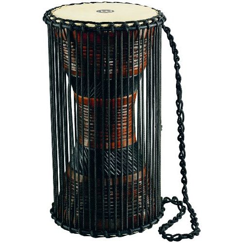  Meinl African Talking Drum with Mahogany Wood Shell and Wooden Beater - NOT MADE IN CHINA - Large Size Goat Skin Heads, 2-YEAR WARRANTY (ATD-L)