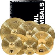 Meinl Cymbals Super Set Box Pack with 14” Hihats, 20” Ride, 16” Crash, 18” Crash, 16” China, and a 10” Splash - HCS Traditional Finish Brass - Made In Germany, 2-YEAR WARRANTY (HCS-SCS)