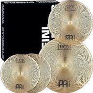 Meinl Cymbals HCS Complete Practice Cymbal Set with Quiet Volume for Drums ? Low Noise Durable Brass Alloy and Musical Tone, 2-Year Warranty (P-HCS141620)