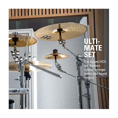  Meinl Cymbals HCS Ultimate Cymbal Set Box Pack for Drums with Hihats, Ride, China, Splash, Bell and Free 16” Trash Crash ? Made in Germany ? Durable Brass, 2-Year Warranty SCS1