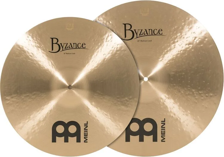  Meinl Cymbals Byzance Matched Crash Pack - 18 inch and 20 inch, Medium Traditional Medium