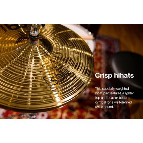  Meinl Cymbals Meinl 14” Hihat (Hi Hat) Cymbal Pair  HCS Traditional Finish Brass for Drum Set, Made In Germany, 2-YEAR WARRANTY (HCS14H)