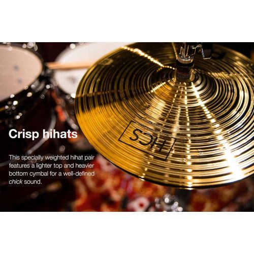  Meinl Cymbals Meinl 13” Hihat (Hi Hat) Cymbal Pair  HCS Traditional Finish Brass for Drum Set, Made In Germany, 2-YEAR WARRANTY (HCS13H)