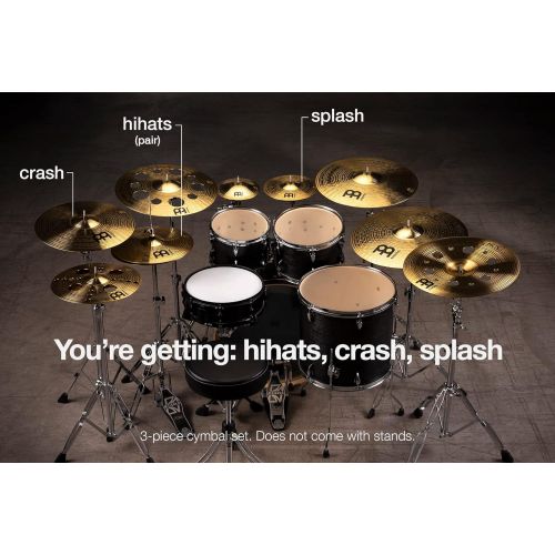  [아마존베스트]Meinl Cymbal Set Box Pack with 13 Hihats, 14 Crash, Plus Free 10 Splash, Sticks, and Lessons TWO-YEAR WARRANTY, (HCS1314-10S)