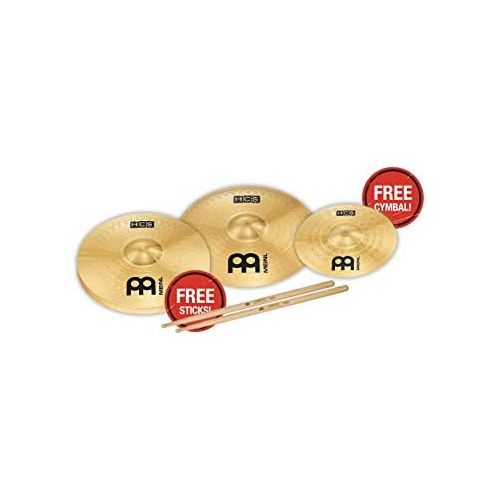  [아마존베스트]Meinl Cymbals HCS1314+10S Headliner Cymbal Set 33 cm (13 Inch) Hihat, 35.6 cm (14 Inch) Crash, Free 25.4 cm (10 Inch) Splash and Free Meinl SB101 Drumsticks Pair