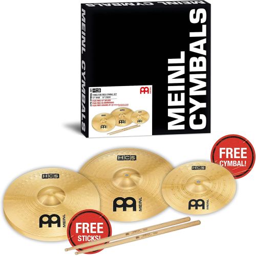  [아마존베스트]Meinl Cymbals HCS1314+10S Headliner Cymbal Set 33 cm (13 Inch) Hihat, 35.6 cm (14 Inch) Crash, Free 25.4 cm (10 Inch) Splash and Free Meinl SB101 Drumsticks Pair