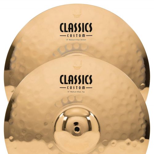  Meinl Cymbals Meinl 15 Medium Hihat (Hi Hat) Cymbal Pair - Classics Custom Brilliant - Made in Germany, 2-YEAR WARRANTY (CC15MH-B)