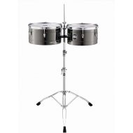 Meinl Percussion MT1415BN Marathon Series Black Nickel Finish Steel Timbales, 14-Inch and 15-Inch with Stand