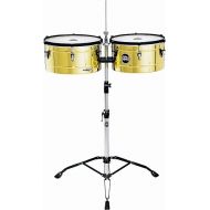 Meinl Percussion MT1415B Marathon Series Brass Finish Steel Timbales, 14-Inch and 15-Inch with Stand