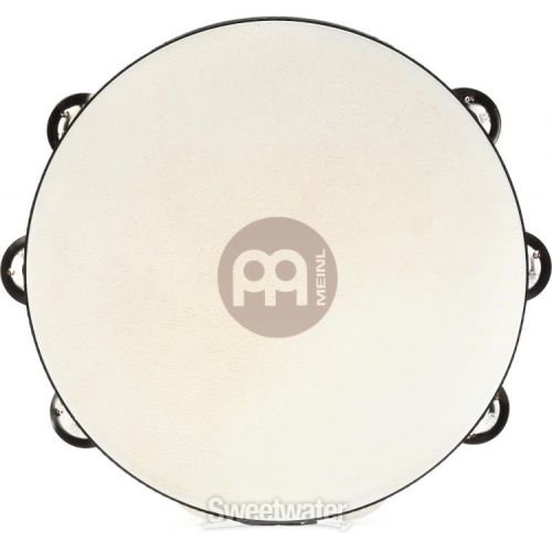  Meinl Percussion 10-inch Handheld Wood Tambourine with Head - Antique Brown