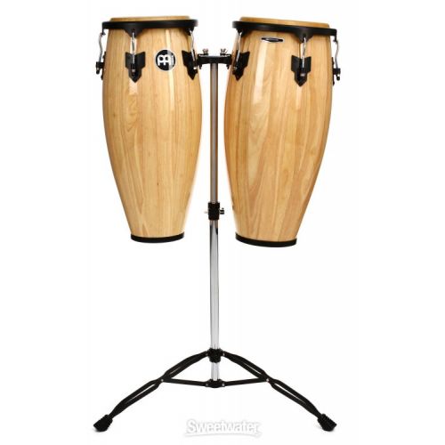  Meinl Percussion Headliner Series Conga Set with Double Stand - 10/11 inch Natural