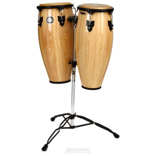  Meinl Percussion Headliner Series Conga Set with Double Stand - 10/11 inch Natural