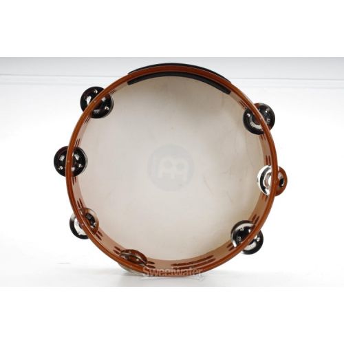  Meinl Percussion 10-inch Handheld Wood Tambourine with Head - Antique Brown Used