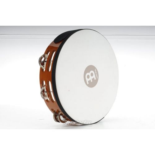  Meinl Percussion 10-inch Handheld Wood Tambourine with Head - Antique Brown Used