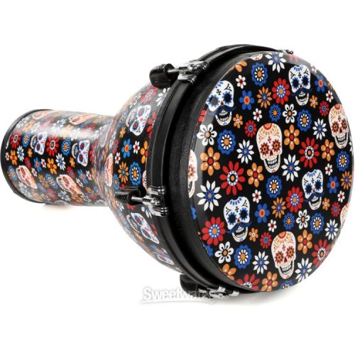  Meinl Percussion Jumbo Djembe - 12-inch - Day of the Dead with Matching Head