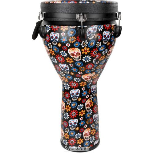  Meinl Percussion Jumbo Djembe - 12-inch - Day of the Dead with Matching Head