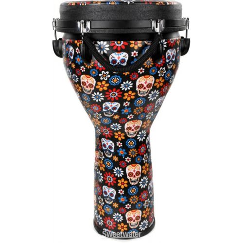  Meinl Percussion Jumbo Djembe - 12-inch - Day of the Dead with Matching Head