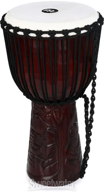  Meinl Percussion Professional African Style Wood Djembe - 10 inch - Village Carving