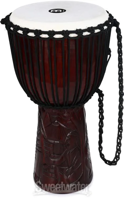  Meinl Percussion Professional African Style Wood Djembe - 10 inch - Village Carving