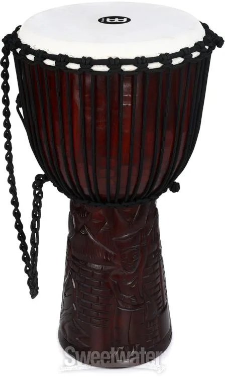  Meinl Percussion Professional African Style Wood Djembe - 10 inch - Village Carving