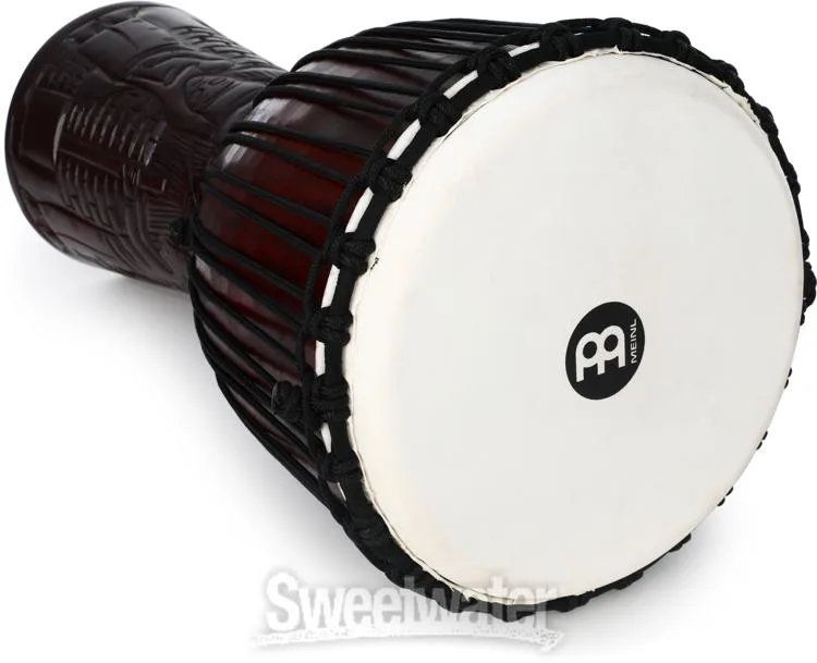  Meinl Percussion Professional African Style Wood Djembe - 10 inch - Village Carving