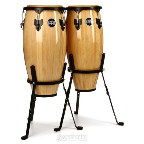  Meinl Percussion Headliner Series Conga Set with Basket Stands - 10/11 inch Natural