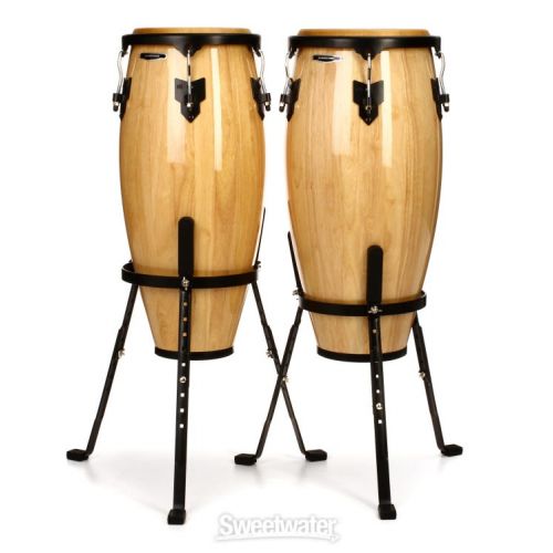  Meinl Percussion Headliner Series Conga Set with Basket Stands - 10/11 inch Natural