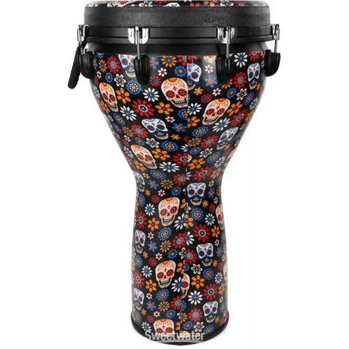  Meinl Percussion Jumbo Djembe - 14-inch Djembe - Day of the Dead with Matching Head