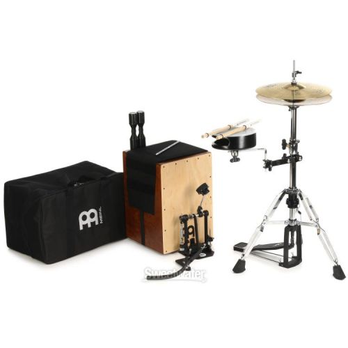  Meinl Percussion Cajon Drum Set Direct Drive Pedal - with Cymbals and Hardware Demo