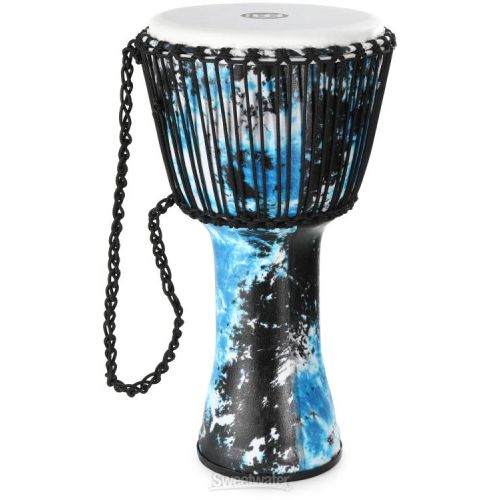  Meinl Percussion Rope-tuned Travel Series Djembe - Galactic Blue Tie Dye