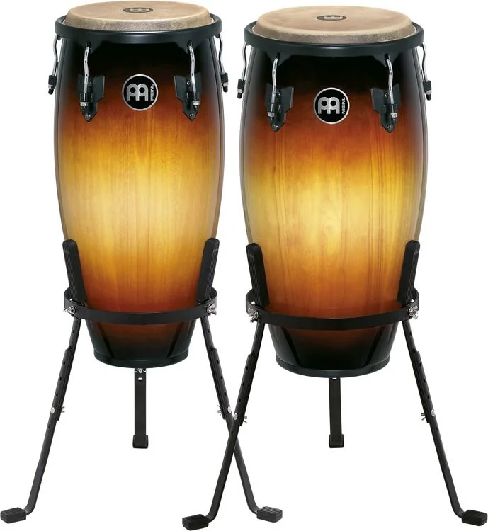  Meinl Percussion Headliner Series Conga Set with Basket Stands - 11/12 inch Vintage Sunburst