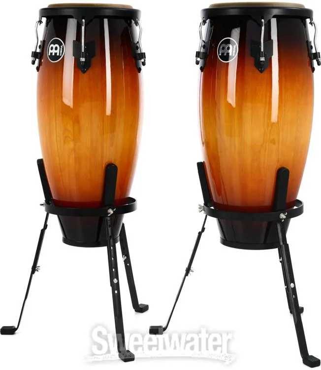  Meinl Percussion Headliner Series Conga Set with Basket Stands - 10/11 inch Vintage Sunburst