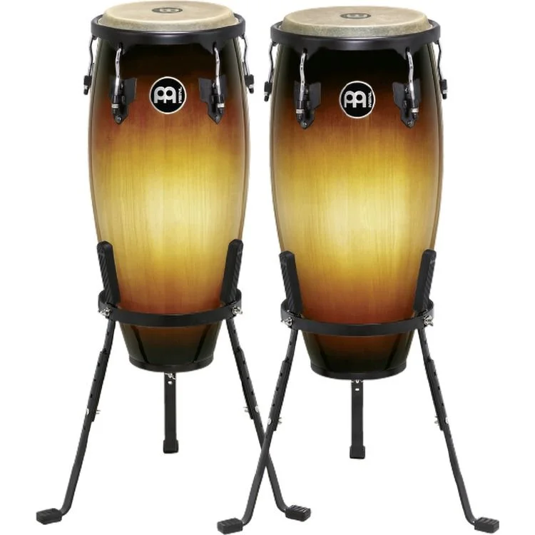  Meinl Percussion Headliner Series Conga Set with Basket Stands - 10/11 inch Vintage Sunburst