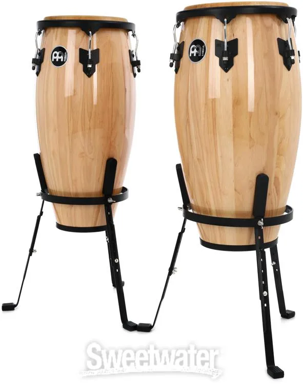  Meinl Percussion Headliner Series Conga Set with Basket Stands - 11/12 inch Natural